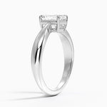 Thea Tapered Solitaire Diamond Ring Platinum Emerald Engagement Ring
