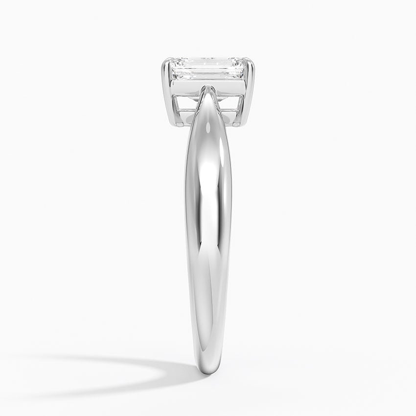Thea Tapered Solitaire Diamond Ring Platinum Emerald Engagement Ring