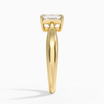 Thea Tapered Solitaire Diamond Ring Yellow Gold 18k Emerald Engagement Ring