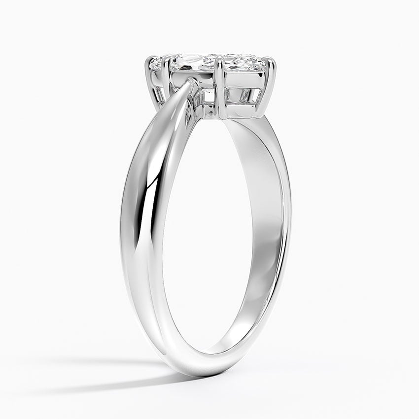 Thea Tapered Solitaire Diamond Ring Platinum Marquise Engagement Ring