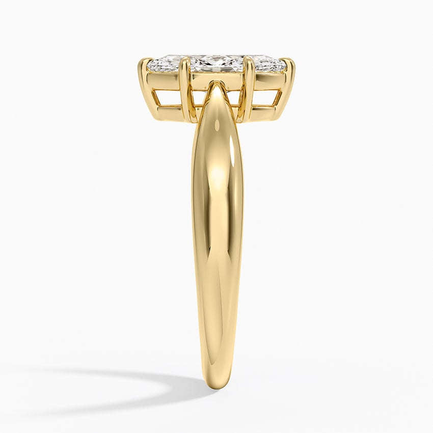 Thea Tapered Solitaire Diamond Ring Yellow Gold 18k Marquise Engagement Ring