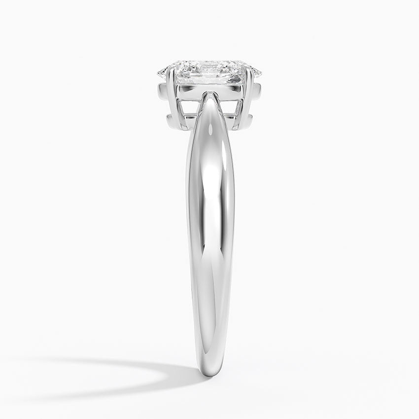 Thea Tapered Solitaire Diamond Ring Platinum Oval Engagement Ring