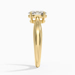 Thea Tapered Solitaire Diamond Ring Yellow Gold 18k Oval Engagement Ring