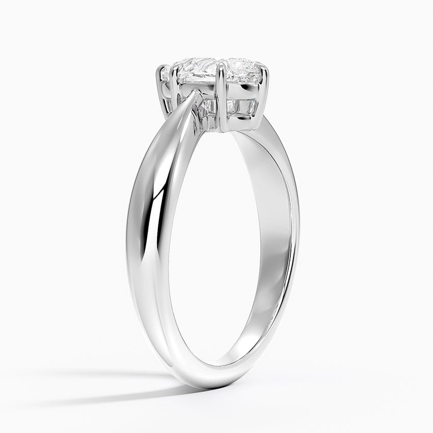 Thea Tapered Solitaire Diamond Ring Platinum Pear Engagement Ring