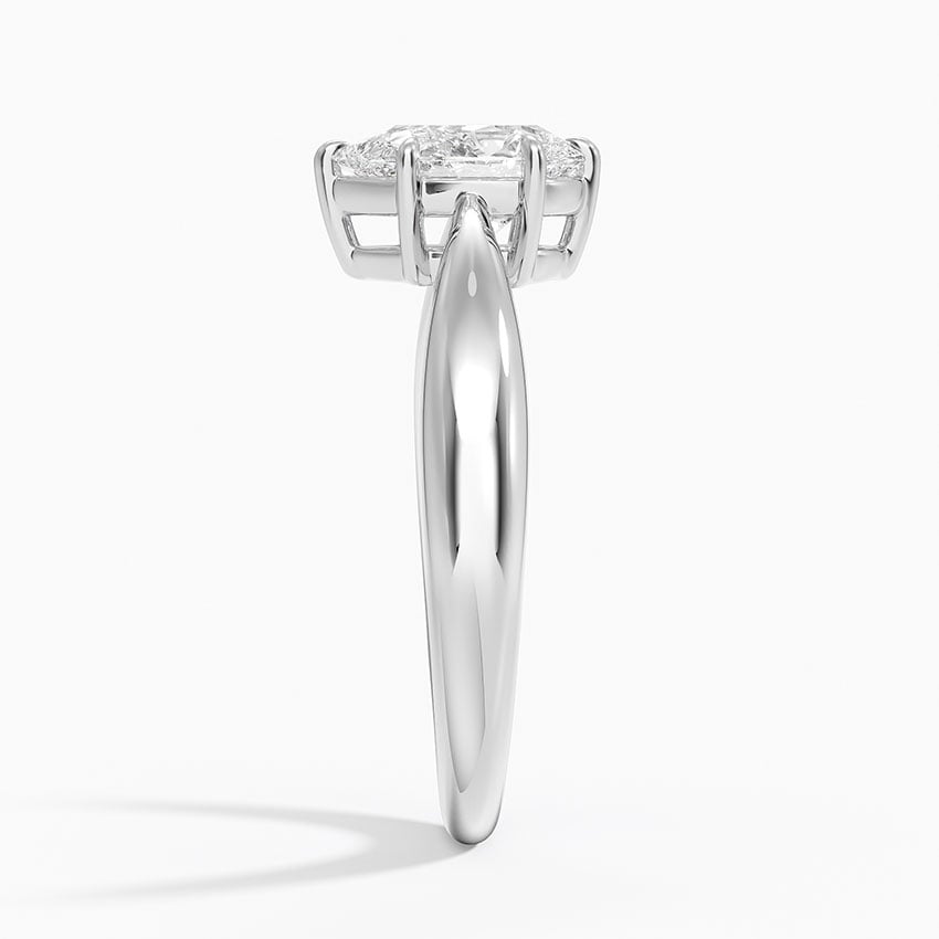 Thea Tapered Solitaire Diamond Ring Platinum Pear Engagement Ring