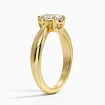 Thea Tapered Solitaire Diamond Ring Yellow Gold 18k Pear Engagement Ring