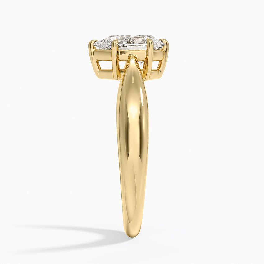 Thea Tapered Solitaire Diamond Ring Yellow Gold 18k Pear Engagement Ring