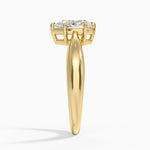 Thea Tapered Solitaire Diamond Ring Yellow Gold 18k Pear Engagement Ring