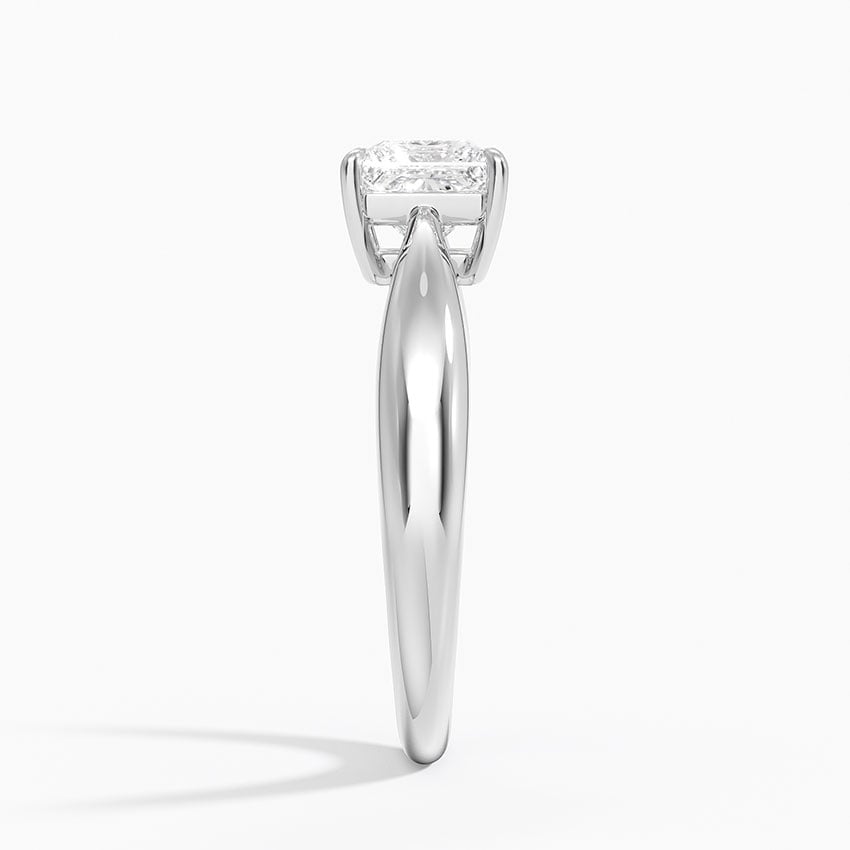 Thea Tapered Solitaire Diamond Ring Platinum Princess Engagement Ring