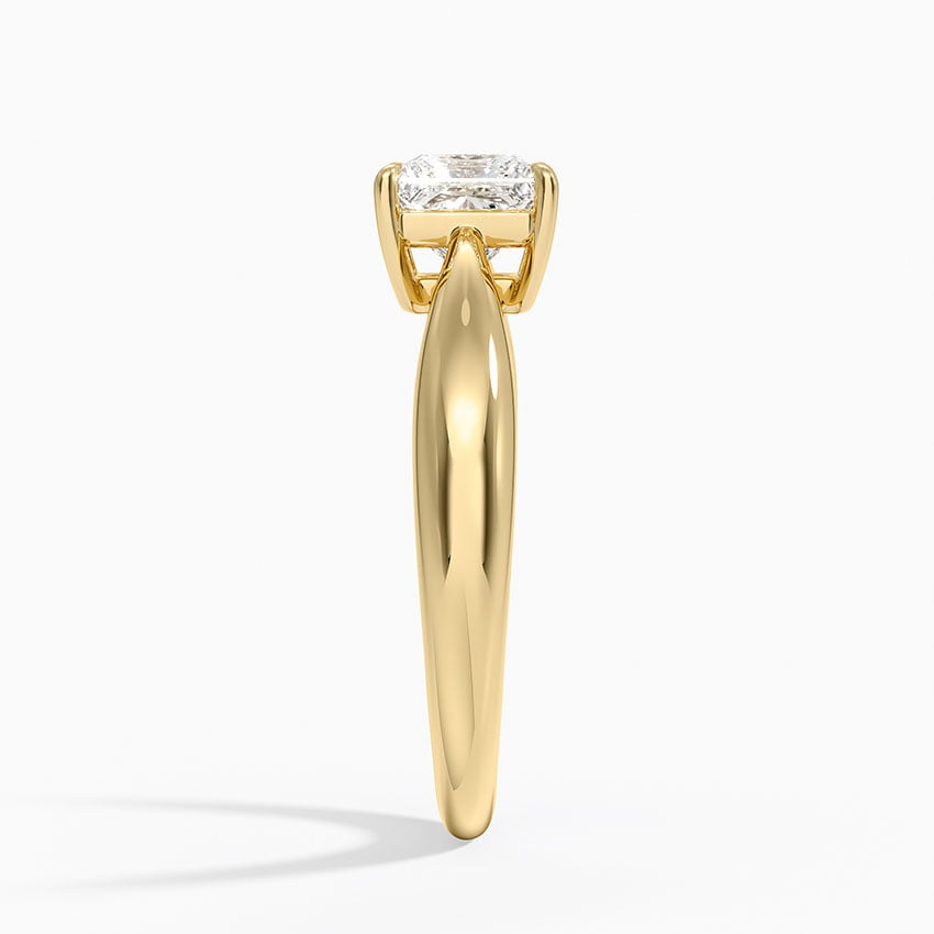 Thea Tapered Solitaire Diamond Ring Yellow Gold 18k Princess Engagement Ring