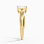 Thea Tapered Solitaire Diamond Ring Yellow Gold 18k Radiant Engagement Ring