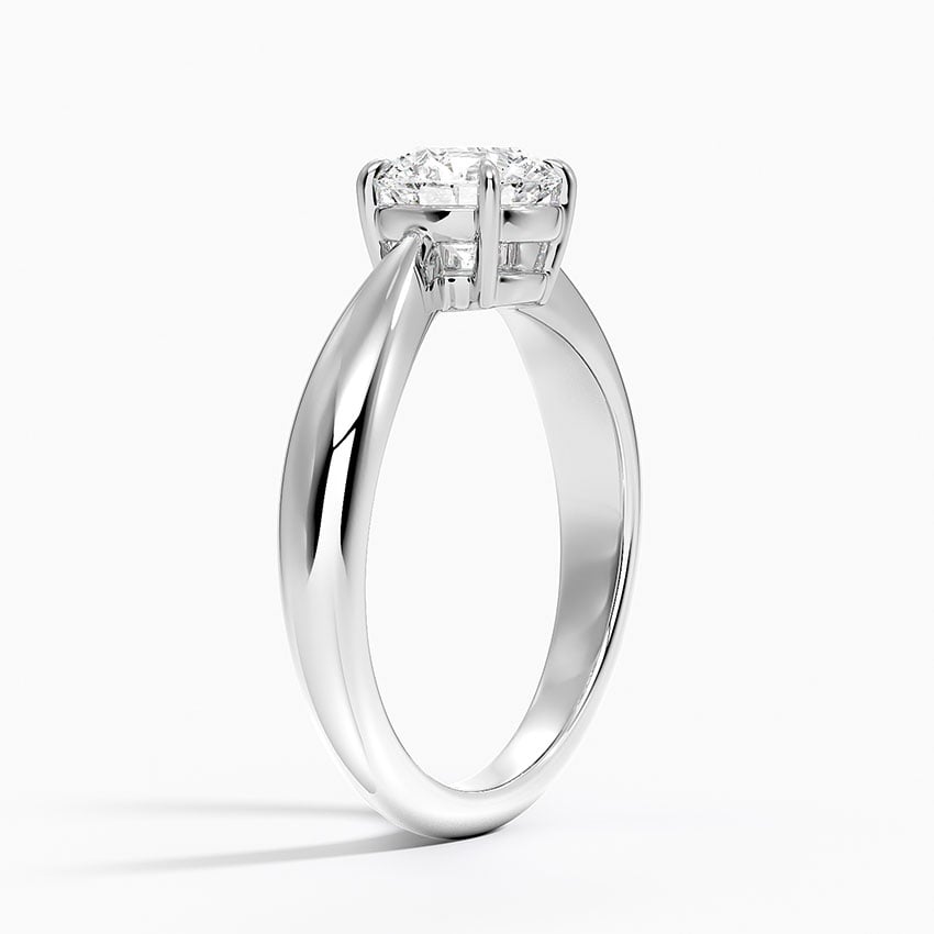 Thea Tapered Solitaire Diamond Ring Platinum Round Engagement Ring