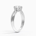 Thea Tapered Solitaire Diamond Ring Platinum Round Engagement Ring