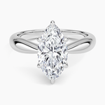Thea Tapered Solitaire Diamond Ring Platinum Marquise Engagement Ring