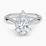 Thea Tapered Solitaire Diamond Ring Platinum Pear Engagement Ring