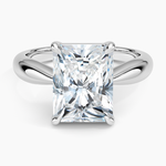Thea Tapered Solitaire Diamond Ring Platinum Radiant Engagement Ring