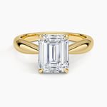 Thea Tapered Solitaire Diamond Ring Yellow Gold 18k Emerald Engagement Ring