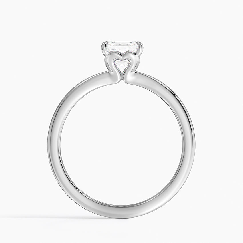 Hidden Heart Solitaire Ring Platinum Asscher Engagement Ring