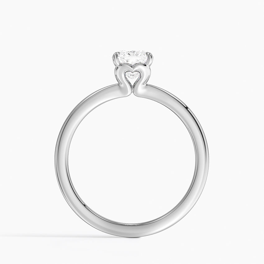 Hidden Heart Solitaire Ring Platinum Cushion Engagement Ring
