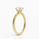 Hidden Heart Solitaire Ring Yellow Gold 18k Cushion Engagement Ring