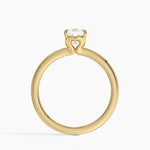 Hidden Heart Solitaire Ring Yellow Gold 18k Cushion Engagement Ring