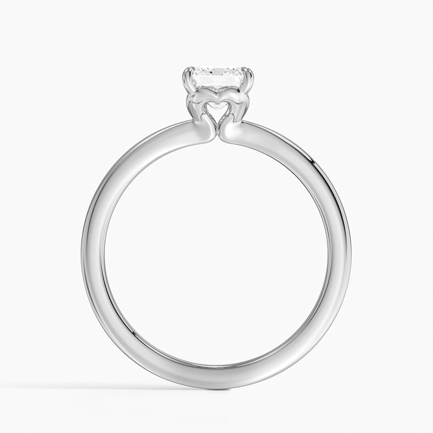 Hidden Heart Solitaire Ring Platinum Emerald Engagement Ring
