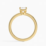 Hidden Heart Solitaire Ring Yellow Gold 18k Emerald Engagement Ring