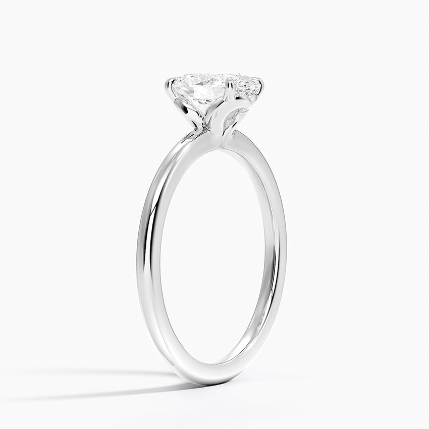Hidden Heart Solitaire Ring Platinum Oval Engagement Ring