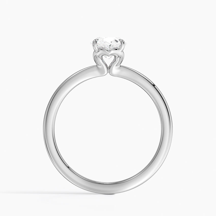 Hidden Heart Solitaire Ring Platinum Oval Engagement Ring