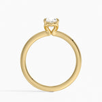 Hidden Heart Solitaire Ring Yellow Gold 18k Oval Engagement Ring