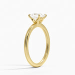 Hidden Heart Solitaire Ring Yellow Gold 18k Princess Engagement Ring