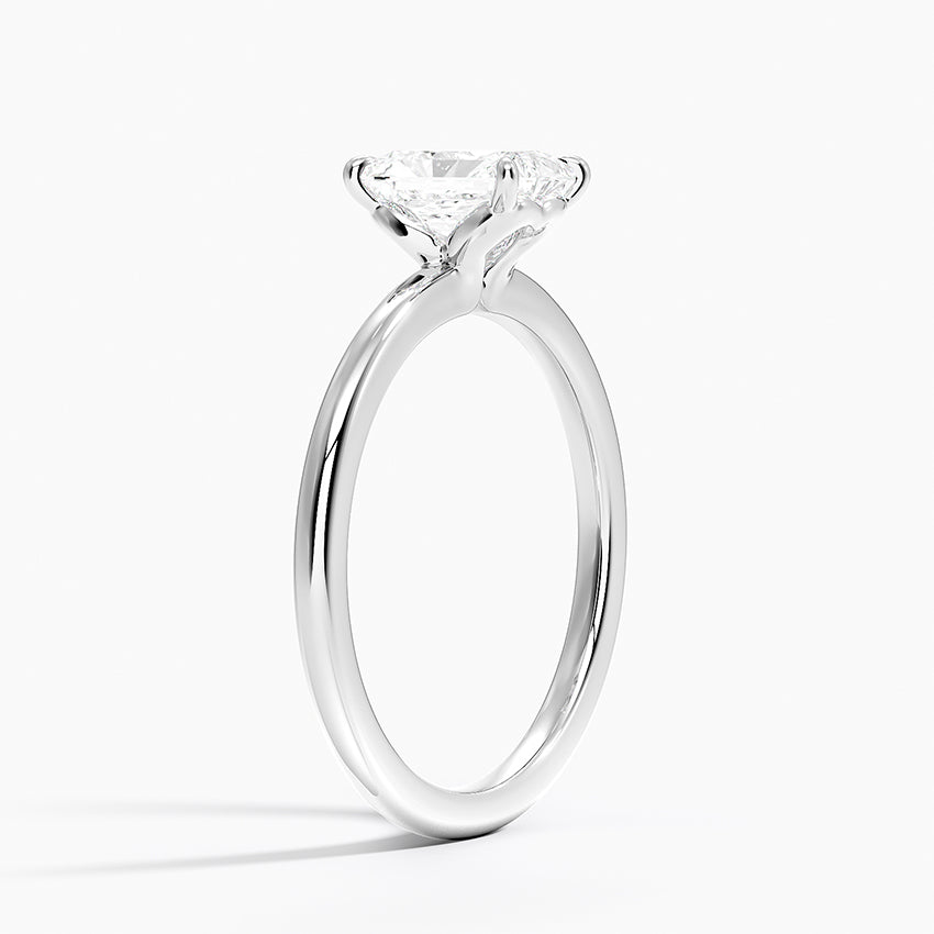 Hidden Heart Solitaire Ring Platinum Radiant Engagement Ring