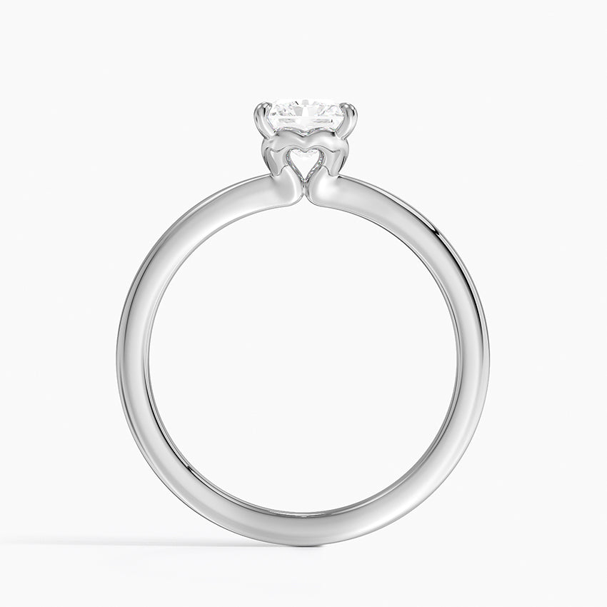Hidden Heart Solitaire Ring Platinum Radiant Engagement Ring