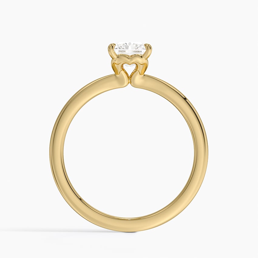 Hidden Heart Solitaire Ring Yellow Gold 18k Radiant Engagement Ring