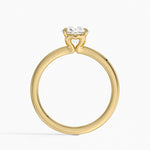 Hidden Heart Solitaire Ring Yellow Gold 18k Round Engagement Ring