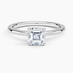 Hidden Heart Solitaire Ring Platinum Asscher Engagement Ring