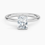 Hidden Heart Solitaire Ring Platinum Radiant Engagement Ring