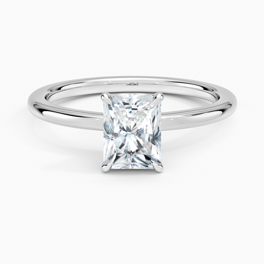 Hidden Heart Solitaire Ring Platinum Radiant Engagement Ring