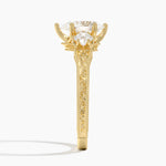 Hudson Engraved Three Stone Diamond Ring (1/3 ct. tw.) Yellow Gold 18k Princess Engagement Ring
