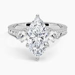 Hudson Engraved Three Stone Diamond Ring (1/3 ct. tw.) Platinum Marquise Engagement Ring