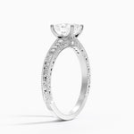 Hudson Engraved Diamond Ring Platinum Oval Engagement Ring