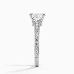 Hudson Engraved Diamond Ring Platinum Oval Engagement Ring