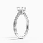 Elsie Engraved Ring Platinum Asscher Engagement Ring