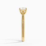 Elsie Engraved Ring Yellow Gold 18k Cushion Engagement Ring