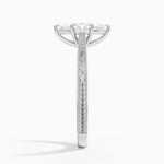 Elsie Engraved Ring Platinum Marquise Engagement Ring