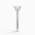 Elsie Engraved Ring Platinum Oval Engagement Ring