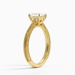 Elsie Engraved Ring Yellow Gold 18k Princess Engagement Ring