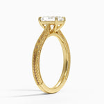 Elsie Engraved Ring Yellow Gold 18k Radiant Engagement Ring