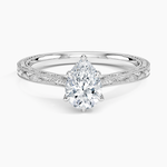 Elsie Engraved Ring Platinum Pear Engagement Ring