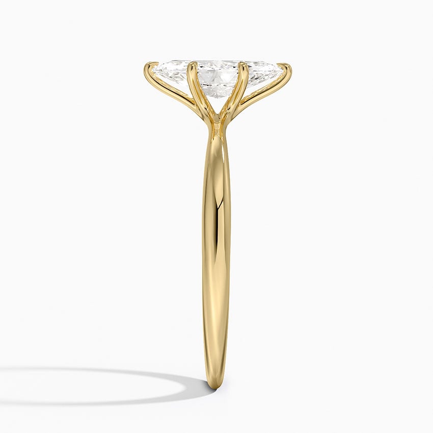 Freesia 2mm Solitaire Ring Yellow Gold 18k Marquise Engagement Ring